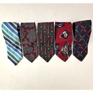 Mixed Lot Mens Silk Neckties Polyester Preppy Formal Business Workwear Career